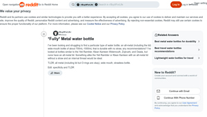 Reddit - Metal Water Bottle 700mL-1000mL