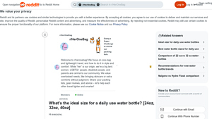 Reddit - Ideal Daily Use Water Bottle Sizes