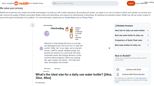 Reddit - Ideal Daily Use Water Bottle Sizes