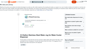 Reddit - 3-5 Gallon Stainless Steel Water Jug