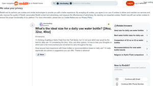 Reddit - Ideal Daily Water Bottle Size