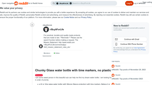 Reddit - Chunky Glass Water Bottle