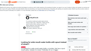 Wide Mouth Water Bottle - Ideal Specifications