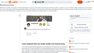Reddit - Water Bottle Dimensions