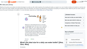 Reddit - Ideal Water Bottle Sizes
