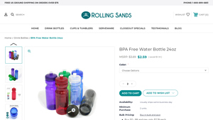 Rolling Sands - 24oz BPA-Free Fitness Water Bottle