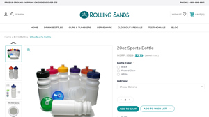Rolling Sands - 20 oz BPA-Free Sport Water Bottle