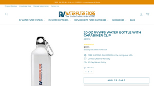RVWFS - 20 oz Water Bottle with Carabiner Clip