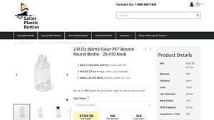 Sailor Plastics - Clear PET Boston Round Bottle