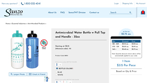 Sanzo Specialties - Antimicrobial Water Bottle