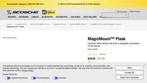 Scosche - MagicMount™ Flask Insulated Water Bottle