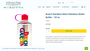 Busch Gardens - Retro Rainbow Water Bottle