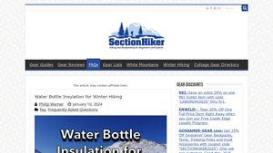 SectionHiker - Insulated Water Bottle Sleeves