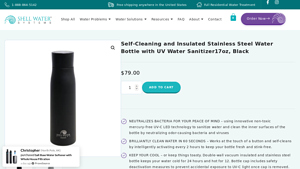 Shell Water Systems - Self-Cleaning Stainless Steel Water Bottle