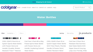 Cool Gear - 2-Pack Sports Water Bottle with Freezer Stick