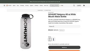 GOHUNT - Nalgene 48 oz Wide Mouth Water Bottle