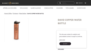 Sight & Sound - David Copper Water Bottle