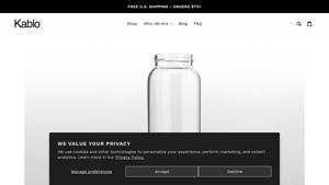 Shop Kablo - 32 oz Glass Water Bottle