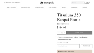 Snow Peak - Titanium 350 Kanpai Bottle