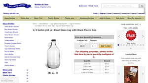 Specialty Bottle - Clear Glass Cider Jug