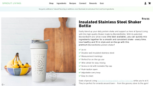 Sprout Living - Insulated Stainless Steel Shaker Bottle