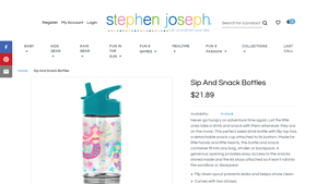 Stephen Joseph - Sip And Snack Bottles