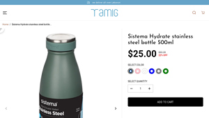 Sistema - Hydrate Stainless Steel Bottle 500ml