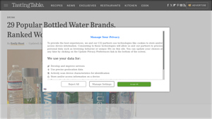 Tasting Table - Water Brand Overview