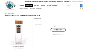 Tea and Trumpets - Borosilicate Glass Bamboo Tea Infuser Bottle