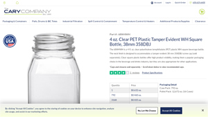 The Cary Company - 4 oz. Clear PET Tamper Evident Bottle