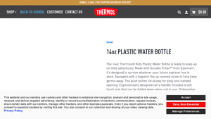 Thermos - 14oz Plastic Water Bottle