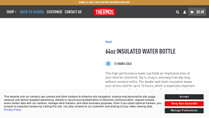 Thermos - 64oz Insulated Water Bottle