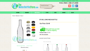 The Water Bottle Store - 375 ml Long Neck Bottle