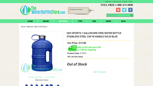 GEO - 1 Gallon Solid Blue Water Bottle