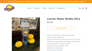Toomers - Lemon Water Bottle 24oz