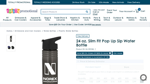 Totally Promotional - 24 oz. Slim Fit Pop Up Sip Water Bottle