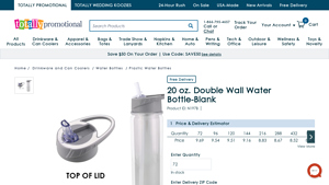 Totally Promotional - 20 oz. Double Wall Water Bottle