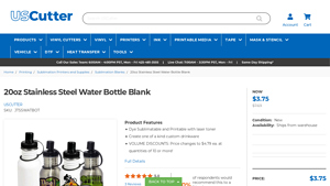 USCutter - 20oz Stainless Steel Water Bottle Blank