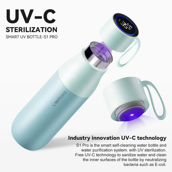 A stock image illustrating uv light water bottle concepts