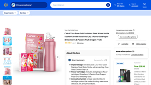 Walmart - Rose Gold Stainless Steel Water Bottle