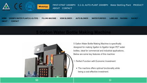 Water Filling - 5 Gallon Water Bottle Making Machine