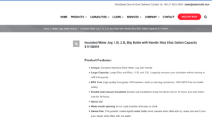 WaterBottle - Insulated Stainless Steel Water Jug