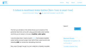 Water Bottle Advisor - Coldest Bottle