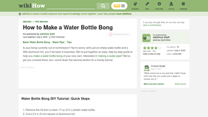 WikiHow - Basic Water Bottle Bong