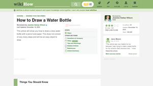 WikiHow - Drawing a Clear Water Bottle