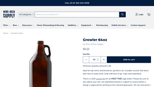 Wine and Beer Supply - Growler 64oz