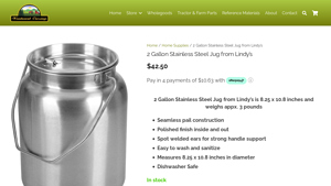 Lindy's - 2 Gallon Stainless Steel Jug