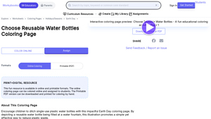 WorkyBooks - Reusable Water Bottles Coloring Page