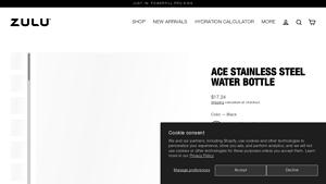 Zulu Athletic - Ace 24oz Vacuum Insulated Water Bottle